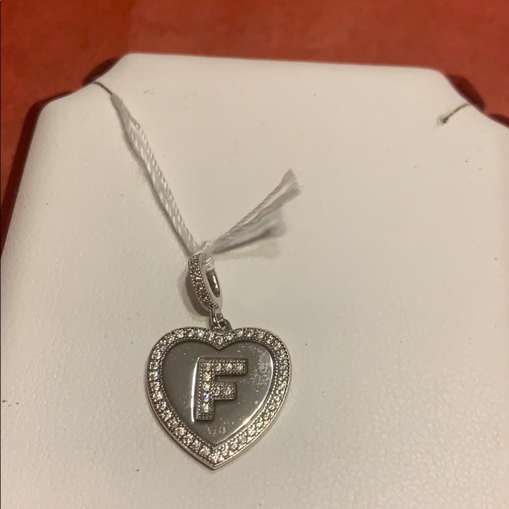 Heart pendant with letter F